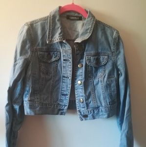 Light Blue cropped denim jacket